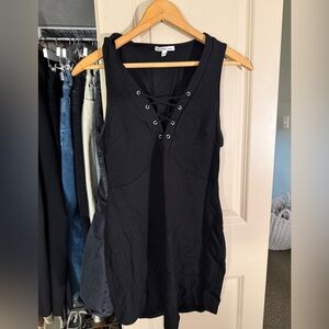 Charlotte Russe Black Lace-Up Sleeveless Dress Size Medium